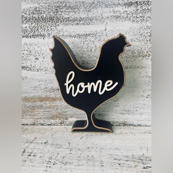 *Home Distressed Black Chicken Shelf Sitter - Picture 8 of 12